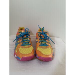 Asics Womens Size 9 Gel Flashpoint Running Shoes Orange Pink Blue Lace Up
